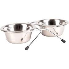 Set gamelles inox sur support