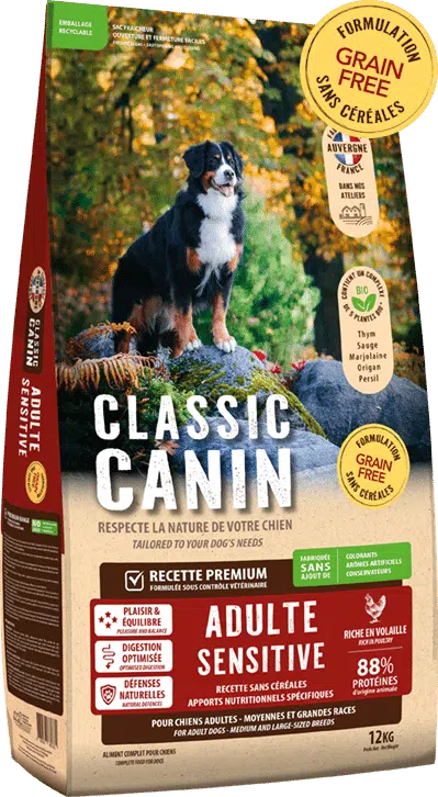 Croquettes sans céréales pour chien