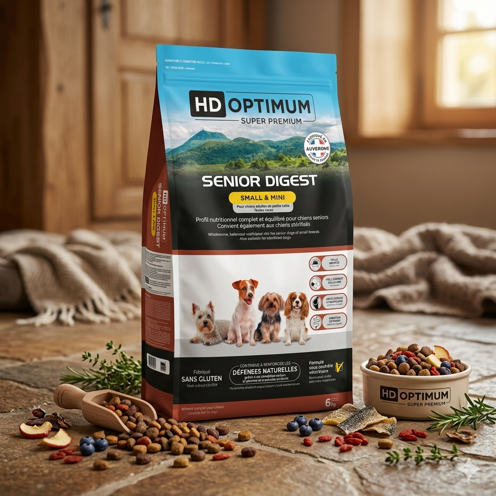 Croquettes Chien Senior Petit Chien – HD Optimum Small & Mini Senior Digest 6 kg