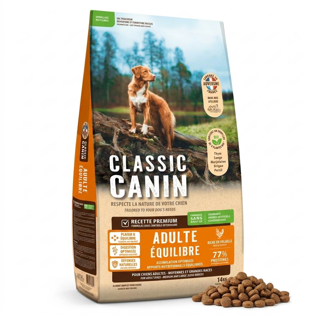 Croquettes Chien Adulte Moyennes & Grandes Races – Classic Canin Volaille 14 kg