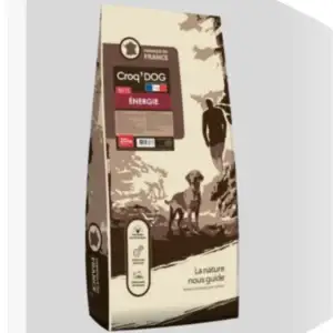 Croquettes Chien Actif & Sportif – CROQ’DOG Énergie 32/15 – Haute Performance 20 kg