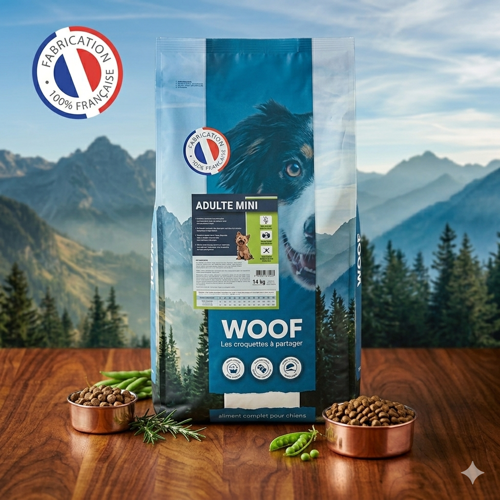 Croquettes Chien Petite Race – WOOF Adulte Mini 4 kg / 14 kg
